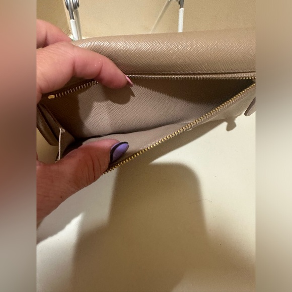 Prada Tan Saffiano Continental Double Snap Wallet - Picture 3 of 14